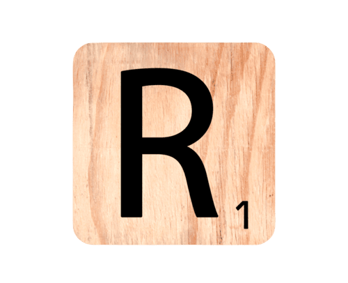 Wooden letter 'R'