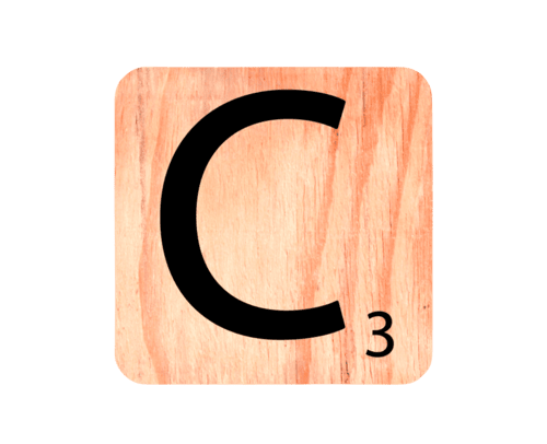 Wooden letter 'C'
