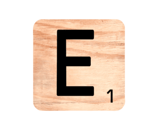 Wooden letter 'E'